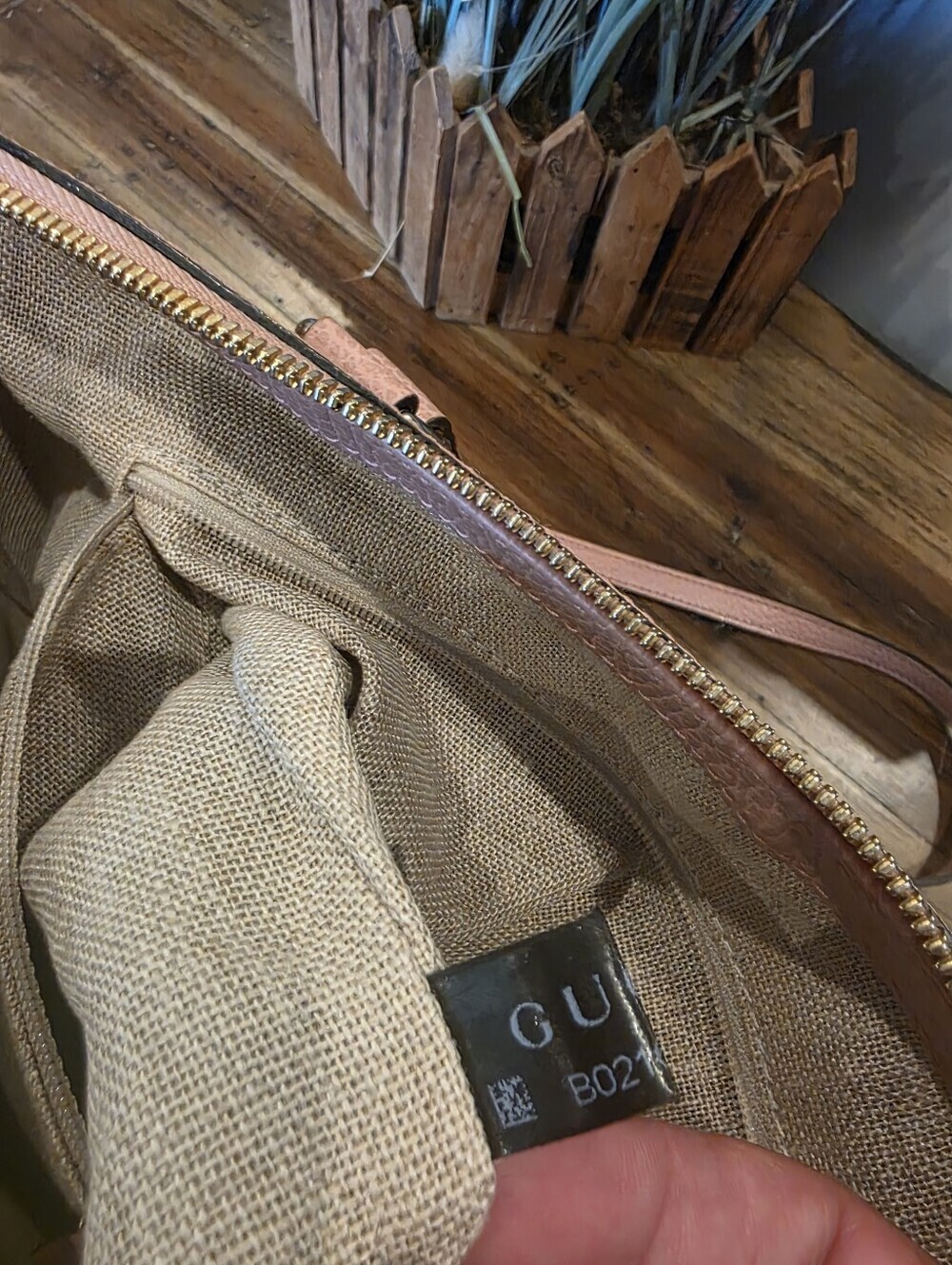 Gucci Pink CALF LEATHER GG Satchel/Tote 2 Way Including Limited Ed LINEN TOTE - Picture 12 of 16